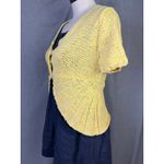 Handmade Yellow Knit Bolero Cardigan Asymmetrical Artsy Cottagecore Sweater Size M Photo 1