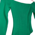 Forever 21  Jade Green Thick Ribbed Long Sleeve Bodysuit NEW M Photo 1