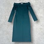 Amanda Uprichard  Emerald Green Off‎ The Shoulder Midi Pencil Dress Sz M Photo 1