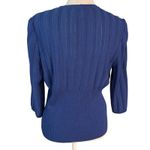 St. John Collection Size 6 Cardigan Sweater Santana Knit Unique Buttons Blue Photo 1