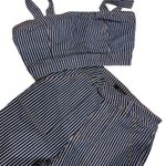 Forever 21 Striped Denim Crop Top and Wide Leg Jean 2 Piece Set Size Small Photo 10