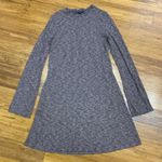 American Eagle  Knit Dress Womens Size Medium Bell‎ Sleeve Ruffle Neck Heathered Photo 0