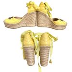 Gucci RARE COLOR Marmont Platform Espadrille Wedges Sandals Banana 7 LIKE NEW Photo 5