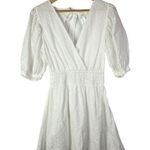 Walker & Wade White Eyelet Lace Short Puff Sleeve Mini Dress S Photo 0