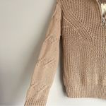 Francesca’s NWT Anita Knit Quarter Zip Pullover Sweater Size Small Tan Photo 1