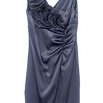 Betsy and Adam Y2K  Satin Cocktail Dress Sz 6 USA Rosette Ruched Whimsigoth Wedding Photo 0