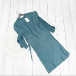 ZARA ‎ Women's Hunter Green Ribbed Round Neck Oversized Dress Size Medium NEW Photo 2