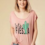 Altar'd State Pink Let's Fiest Catus Graphic Tee Size Medium Photo 0