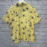 Vintage Sarah Elizabeth Linen Blend Dress Shirt 2 piece Size 14P Yellow Floral Photo 11
