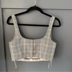NEW Misha COLLECTION plaid Matching Two Piece Set Crop Top and Bermuda Shorts 6 Gray Photo 5