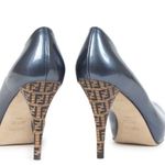 Fendi  Blue Patent Leather Logo Heel Platform Pumps - Size 36 Photo 1