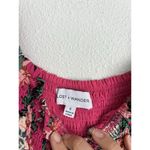 Hot Pink Floral Smocked Mini Dress S Puff Sleeves Tropical Barbie Coconut Girl Photo 7