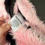 Balenciaga Oversized Faux Fur Logo Pink Scarf NEW Photo 8