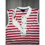 Tommy Hilfiger VTG  Sz XL Sleeveless Polo Collar Tank Top red white Stripe Cotton Photo 2