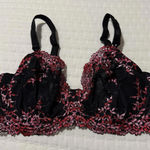 Wacoal  34DD Embrace Lace Black Pink Red Floral Bra Underwire Unlined 65191 Photo 0