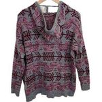 American Eagle  hooded  Sweater Aztec Print Pullover Knit Sweater Sz Large Photo 4