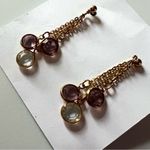 Vintage Lavender and Gold Dangle Earrings Photo 2