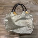 Neiman Marcus  Gold Crocodile Print Vintage Faux Leather Tote Bag Photo 8