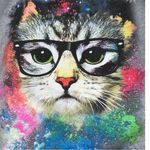 Cat lovers alert!! Super cool painted cat face front T Photo 2