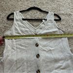 ee:some  Linen Blend Romper Women's Sleeveless Beige Size Small Earthy Minimalist Photo 5
