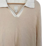 Joie NWT  Creme Crochet V-Neck Quarter Sleeve Sweater Photo 0