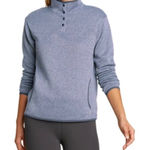 Eddie Bauer  Women's Radiator Fleece Snap Mock Neck Blue Pullover Sweater Small Photo 0