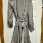 Sugar Lips  Silver Pirouette Satin Wrap Dress Size Small Photo 9