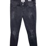 frame denim Le Skinny De Jeanne Rexford Wash Charcoal Black Distressed Size 27 Photo 1