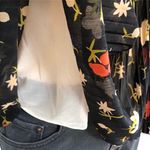 Cooperative  Black and Floral Pleated Swing Racerback Top  •Size Medium Photo 4