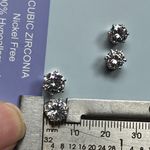 3PCS Cubic Zirconia Stud Earrings “Sensitive Ears by trendi” Silver Photo 2