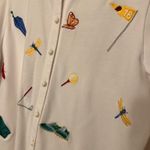 Karen Scott Golf Cardigan-embroidery and golf ball buttons-SO CUTE - Vintage  Photo 1