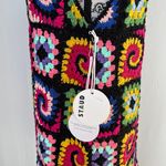 STAUD Psychedelic crochet knit cotton mini dress in acid rainbow sz L large NWT Photo 12
