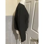 Elie Tahari Black Textured Collarless Open Front Jacket Blazer Photo 2