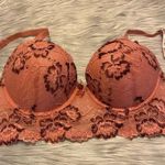Daisy Fuentes  Pink Floral Lace Push Up Bra Photo 3