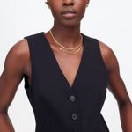 Madewell  Cutaway Long Vest in Jet Black, Size 10 Photo 2