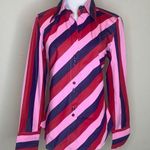 Tommy Hilfiger Blue Pink Red Striped Button Up Shirt Sz Medium Photo 0