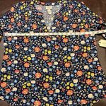 st. john's bay  Split Neck Floral Long Sleeve Rayon Blouse Women Small New Bright Photo 11