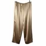 Bloomingdale's Womens 100% Silk Satin Pants 18W Champagne Quiet Luxury Pull On Tan Photo 2