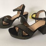 Black/Gold Heels, Size 8 Black Photo 1