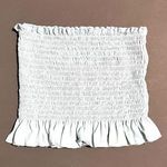 Forever 21  Light Blue Ruched Ruffle Crop Tube Top Women’s Sz S EUC Photo 0