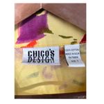 Chicos Design Floral Denim Jacket Size 1 (US M) Yellow Purple Red Embellished Size M Photo 1