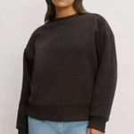 Everlane New Black Fleece Oversized Teddy Crewneck Sweater Small Photo 0