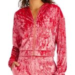 Fabletics NWT  Crushed Velour Zip Up Hoodie Jacket in Strawberry Red Photo 0