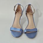 Kelly & Katie  Blue Stiped Satin Heeled Sandals Size 10 Photo 5