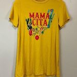 Women’s Mama Cita Graphic Tee Cactus Floral Mustard Yellow Size Small NWOT Photo 0