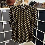 DR2 for Daniel Rainn Black and Tan/Gold Polka Dot Women's Top Size M Photo 0