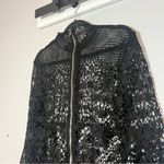 Bold Elements Bold Element Lace Blouse Crochet Top Black Gold Zip Back Long Size Large Floral Photo 11