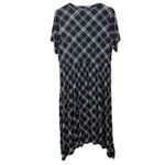 Torrid  Black‎ White Plaid Challis Short Sleeve Midi Shirt Dress Size 1X Pockets Photo 8