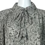 Free People  Shirt Womens Small Gray Snake Skin Print‎ Kennedy Blouse Edgy Grunge Photo 3
