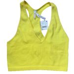 NWT Free People Movement Large Free Throw Crop tank Color Optic Yellow ribbed Photo 0